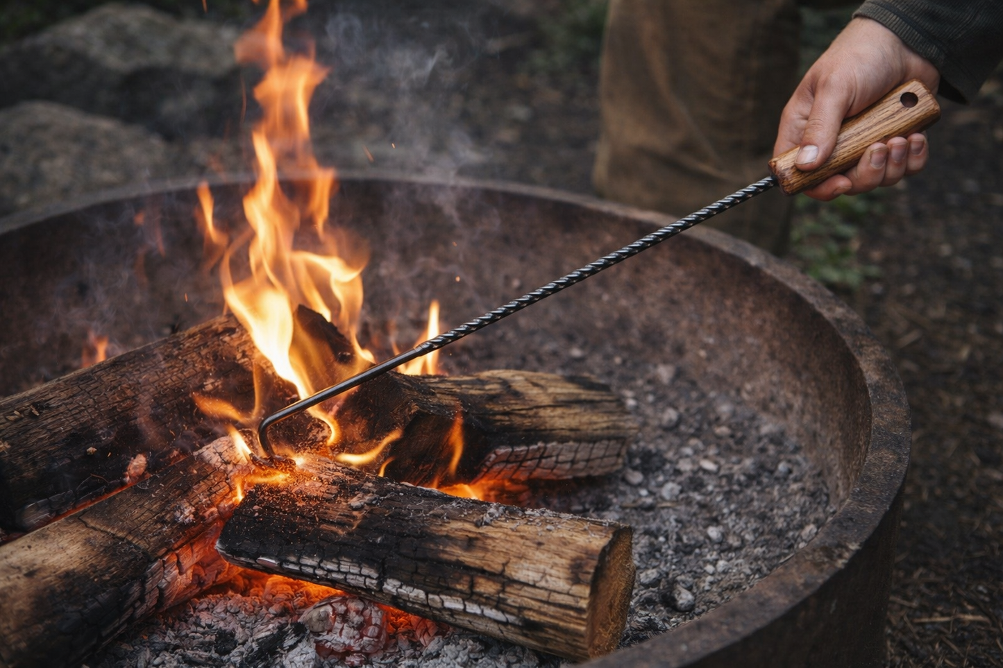 Hand Forged Rebar Fire Poker