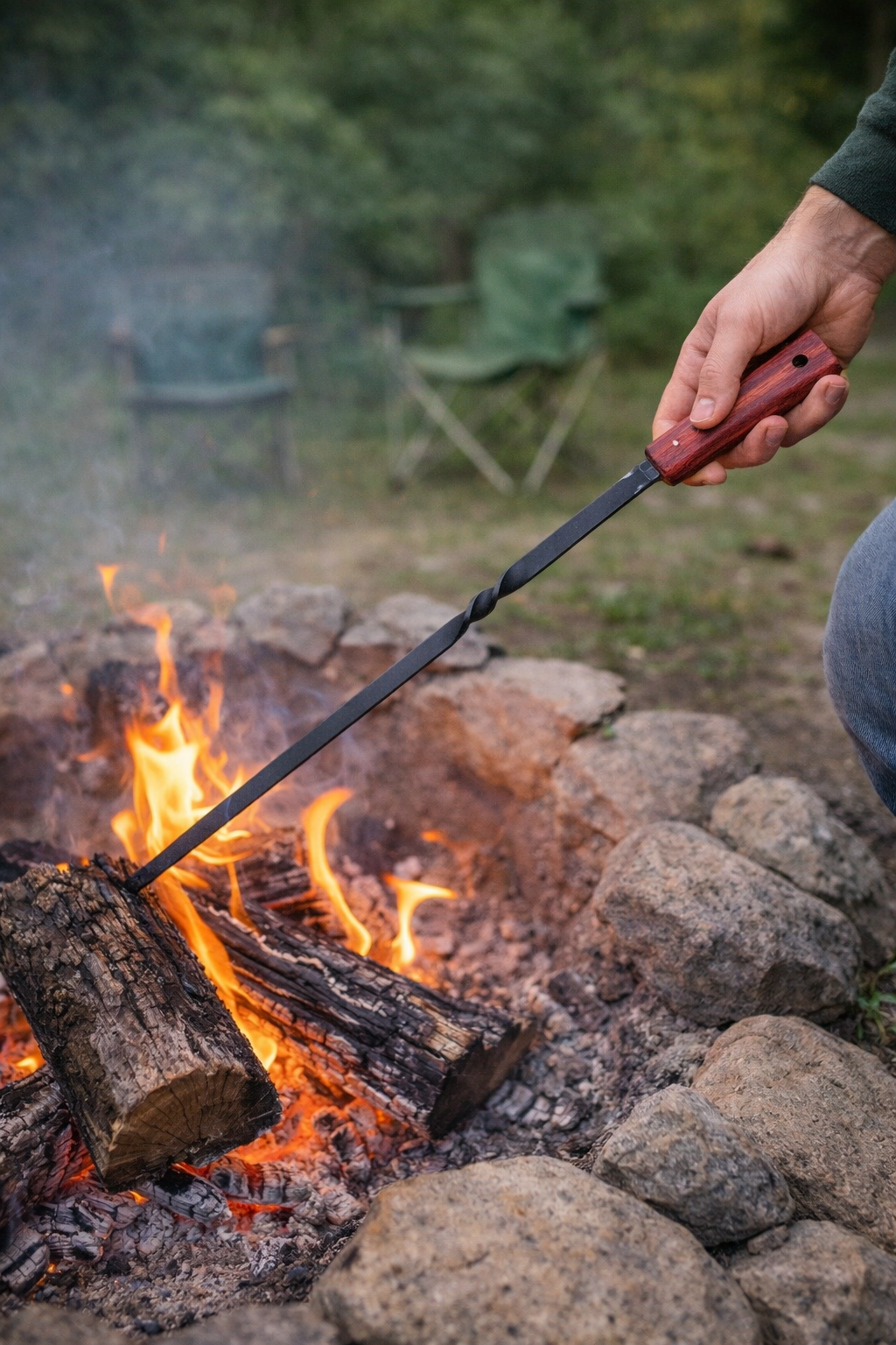 Hand Forged New Mexico Style Fire Poker